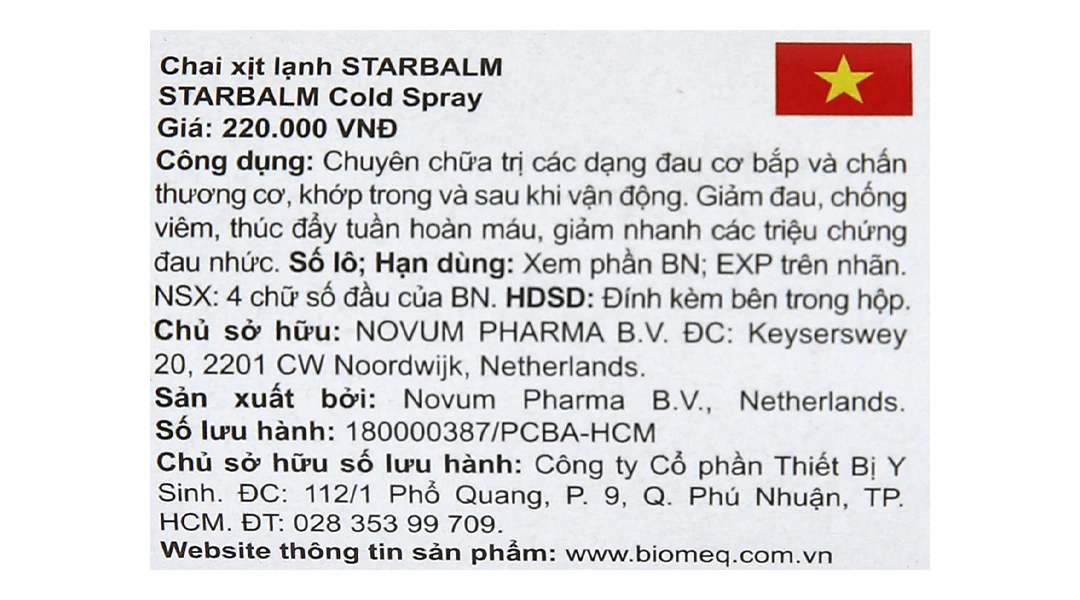 Xịt lạnh Starbalm Cold Spray giảm đau, kháng viêm cơ xương chai 150ml - 4